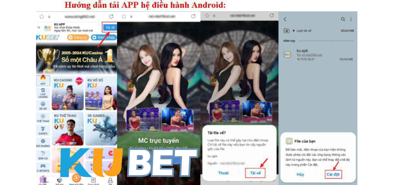 Các bước tải app Android